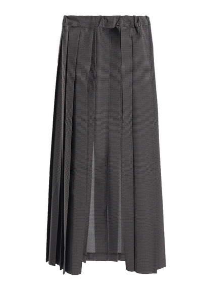 LENO CLOTH HOUNDSTOOTH PLETED APRON SKIRT