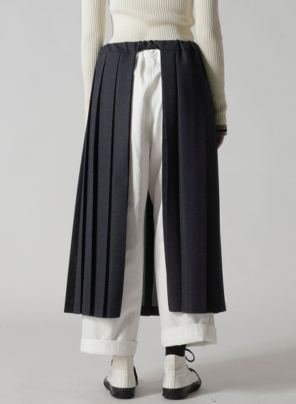 LENO CLOTH HOUNDSTOOTH PLETED APRON SKIRT