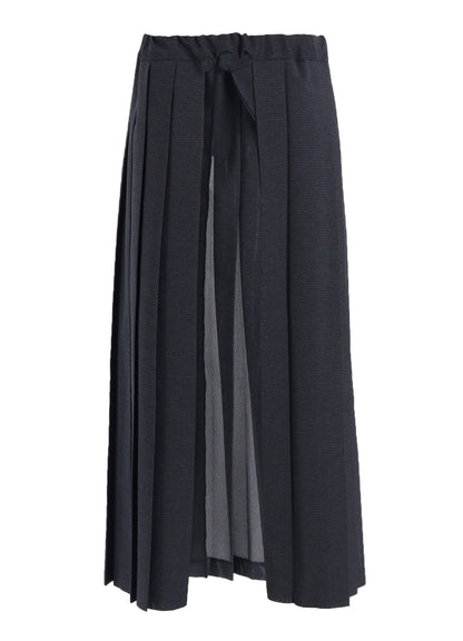 LENO CLOTH HOUNDSTOOTH PLETED APRON SKIRT