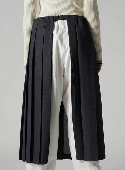 LENO CLOTH HOUNDSTOOTH PLETED APRON SKIRT