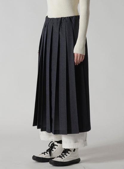 LENO CLOTH HOUNDSTOOTH PLETED APRON SKIRT