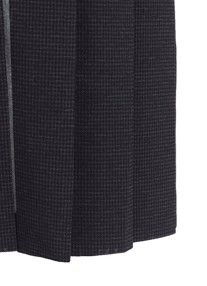 LENO CLOTH HOUNDSTOOTH PLETED APRON SKIRT