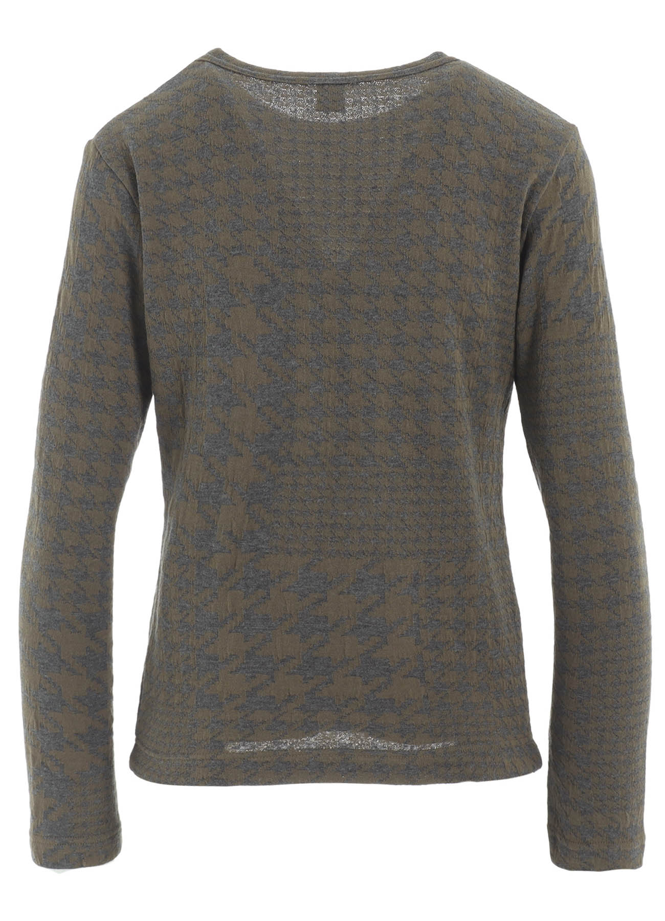 HOUNDSTOOTH UNBALANCED LONG SLEEVE T