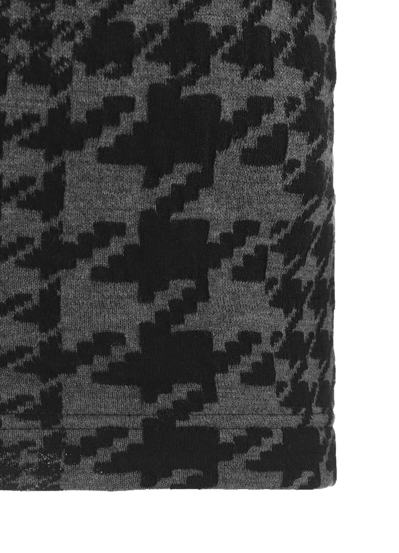 HOUNDSTOOTH UNBALANCED LONG SLEEVE T