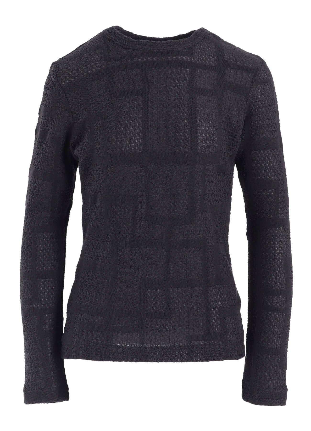 GEOMETRIC SHEER JQ ROUND NECK LONG SLEEVE T