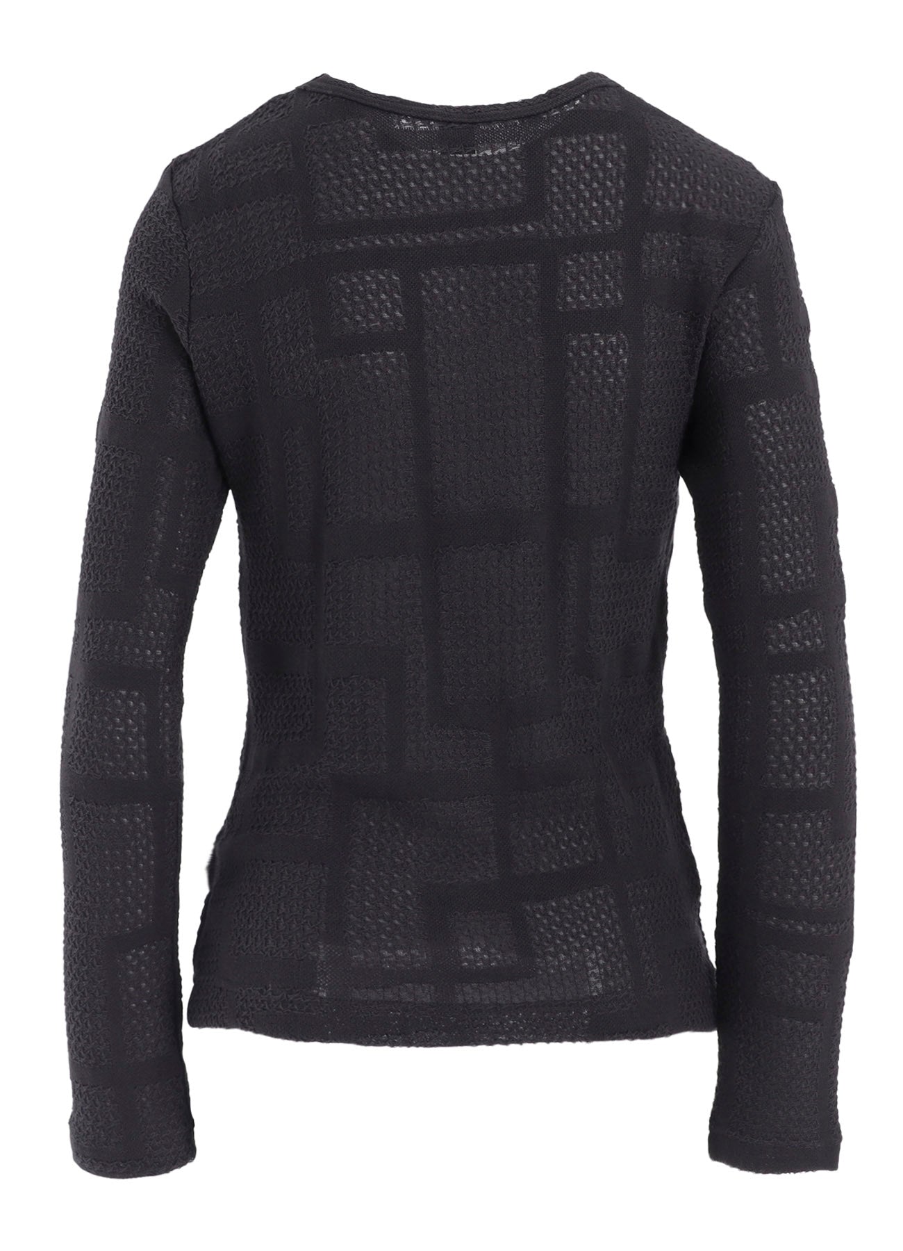 GEOMETRIC SHEER JQ ROUND NECK LONG SLEEVE T