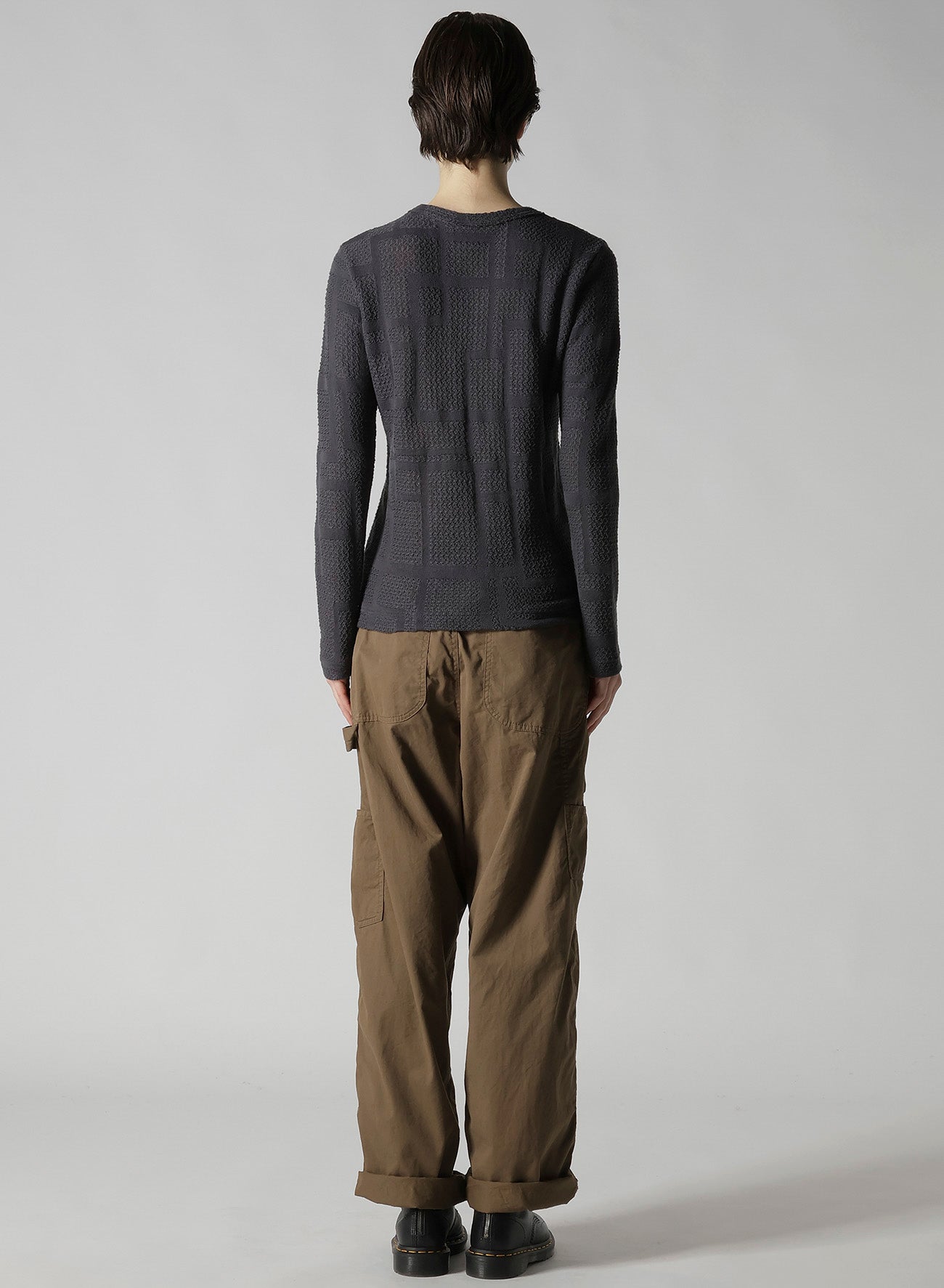 GEOMETRIC SHEER JQ ROUND NECK LONG SLEEVE T