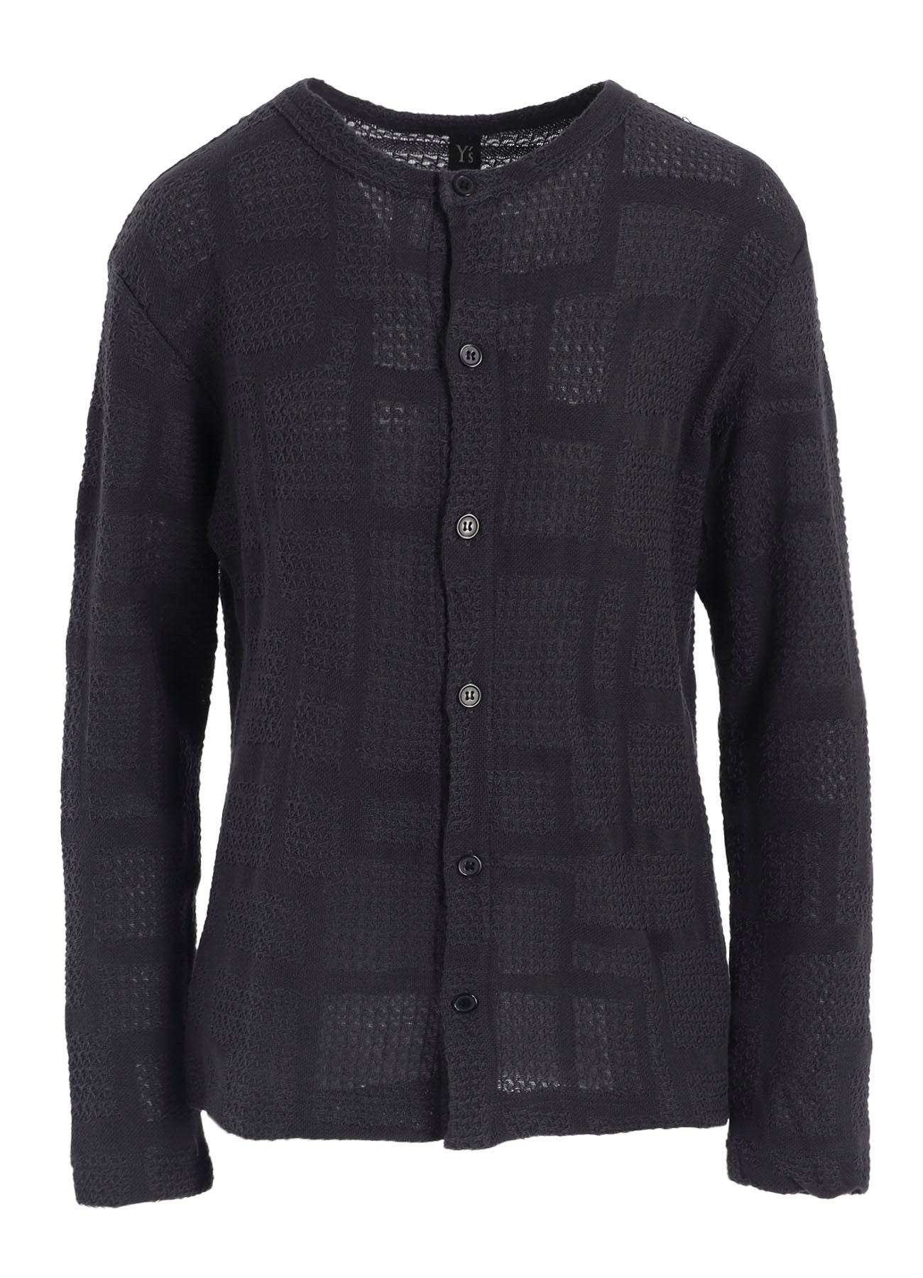 GEOMETRIC SHEER JQ ROUND NECK LONG CARDIGAN