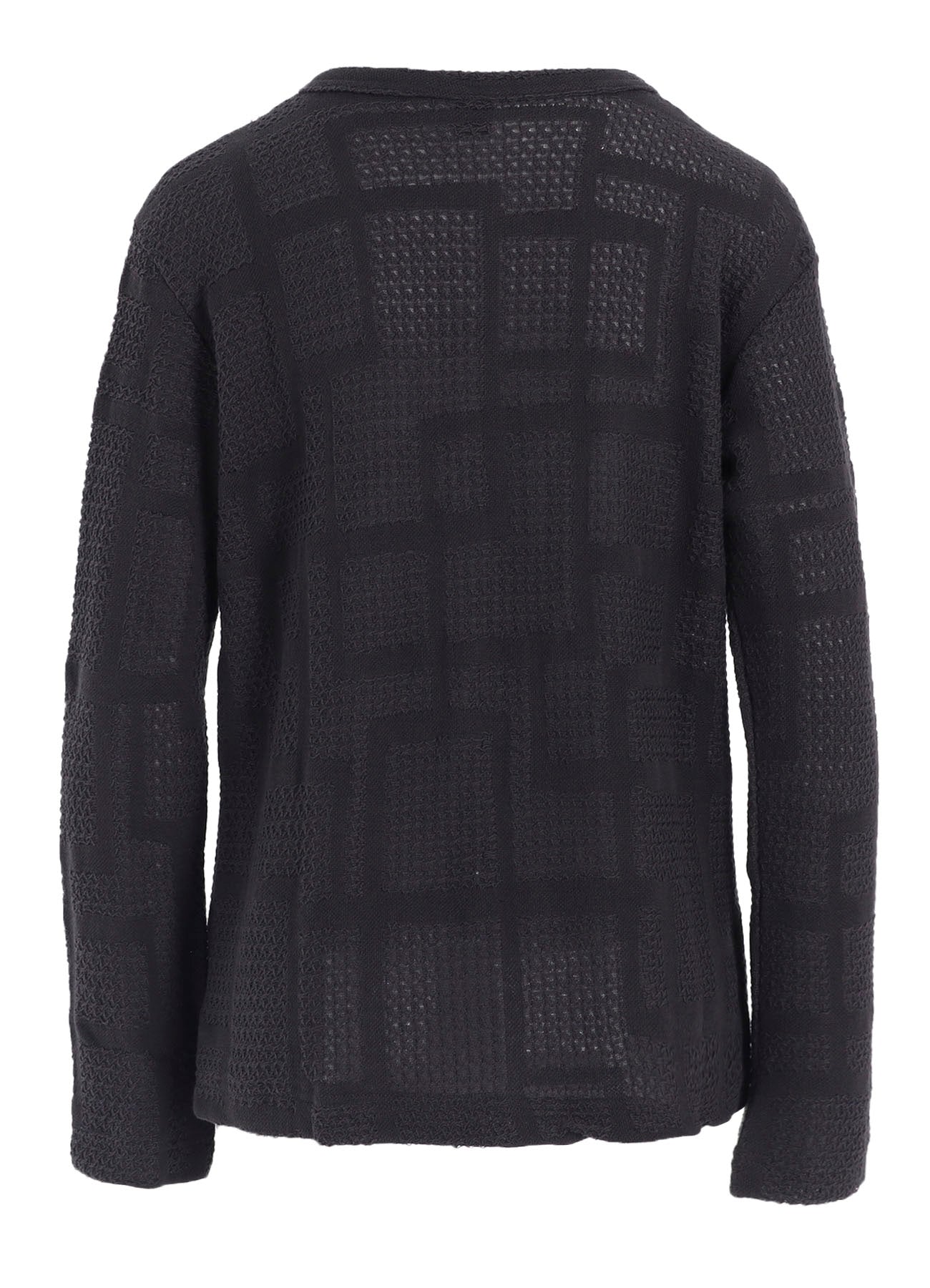 GEOMETRIC SHEER JQ ROUND NECK LONG CARDIGAN