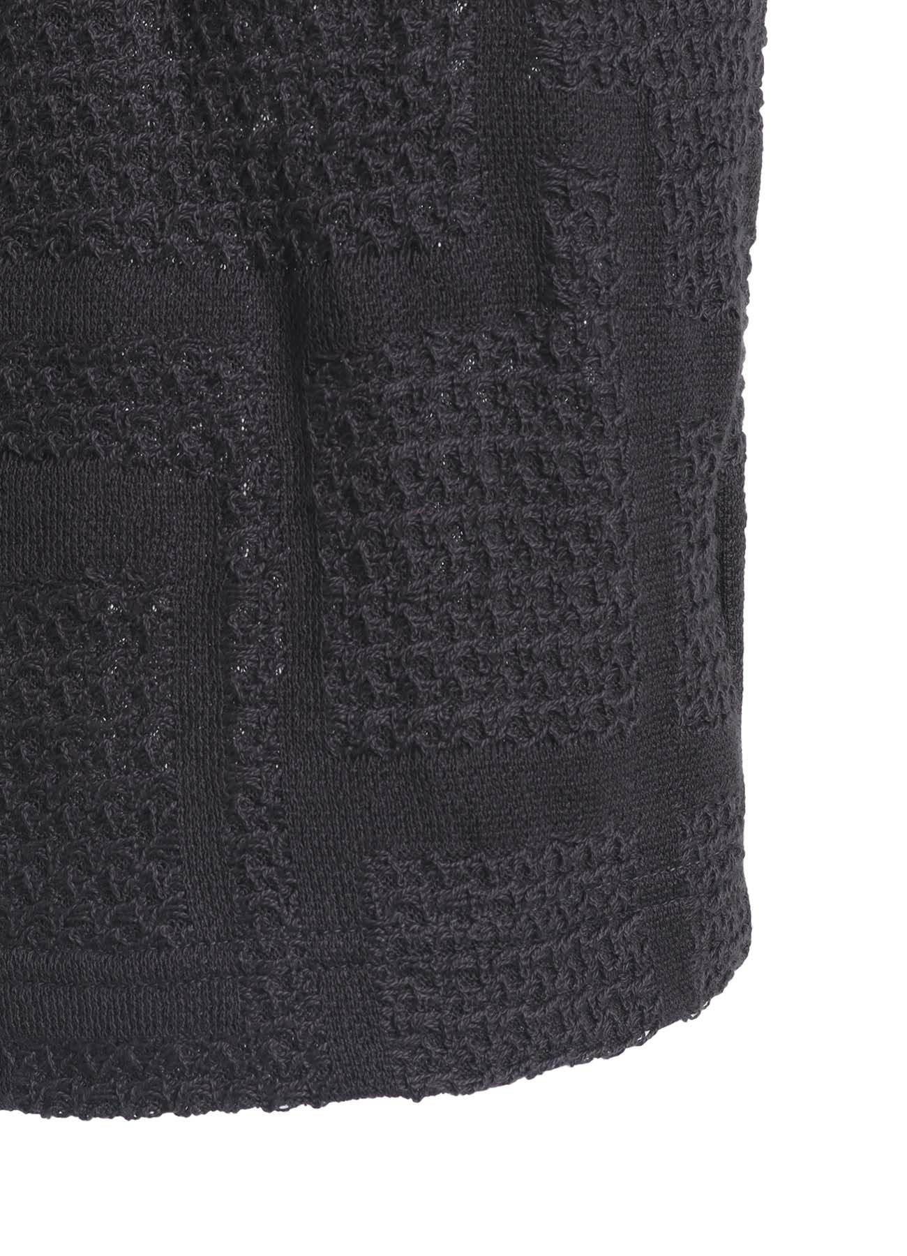 GEOMETRIC SHEER JQ ROUND NECK LONG CARDIGAN