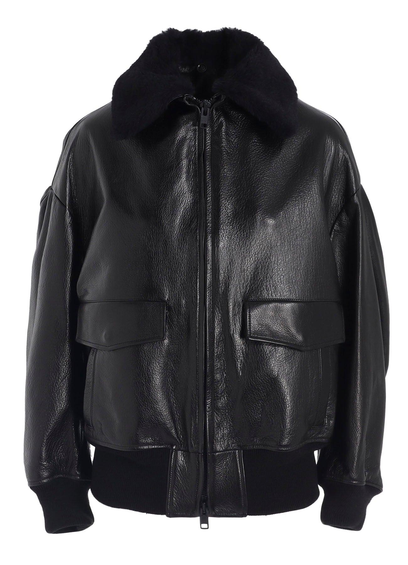 COW LEATER BLOUSON