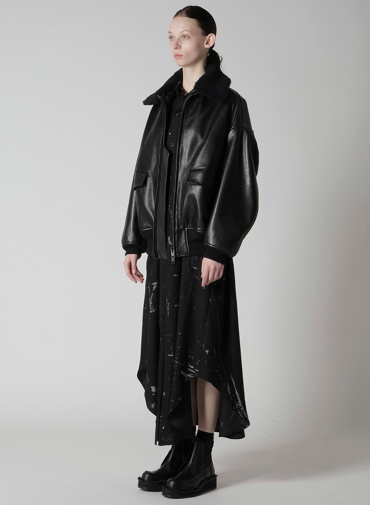 COW LEATER BLOUSON