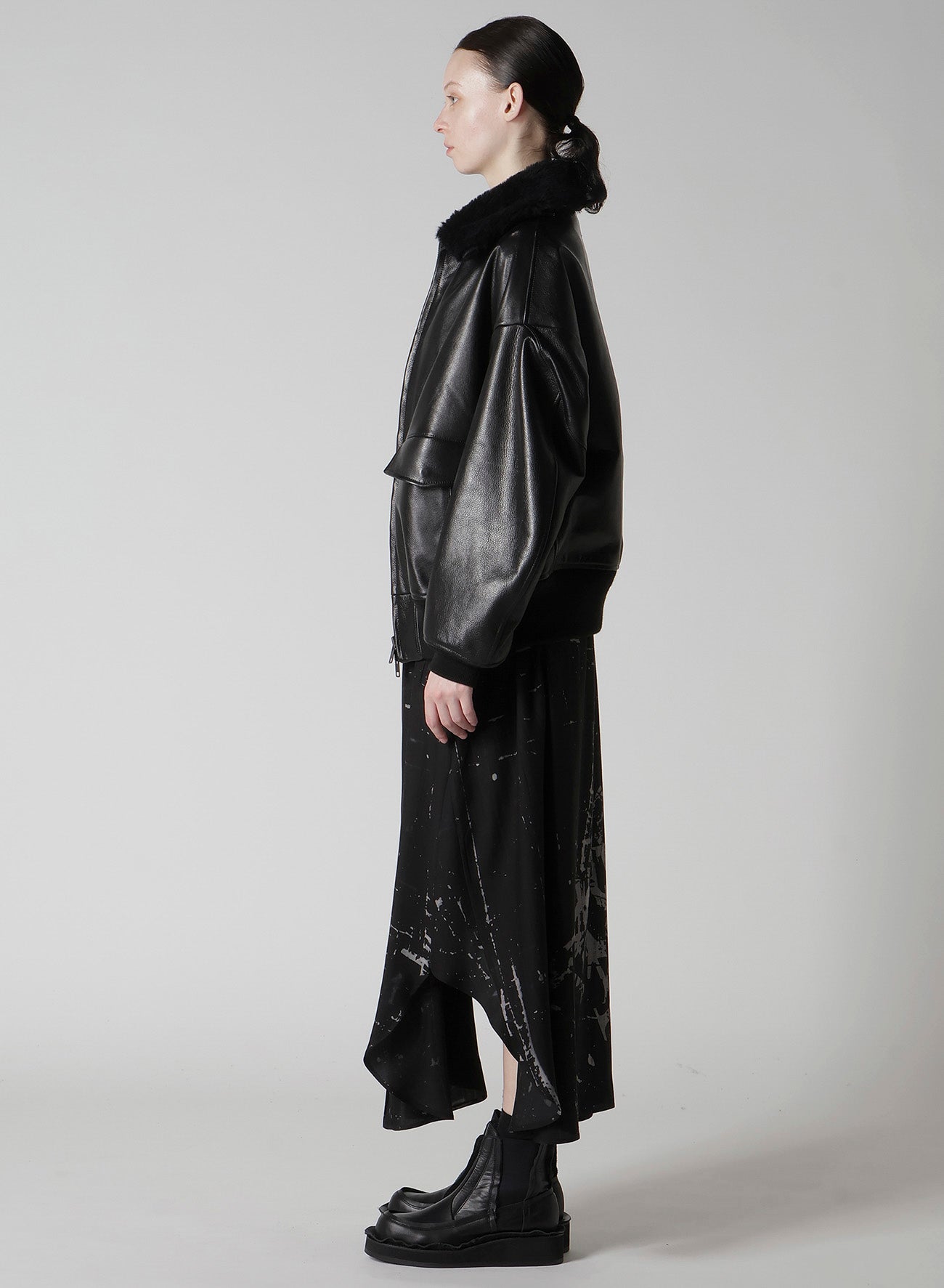 COW LEATER BLOUSON