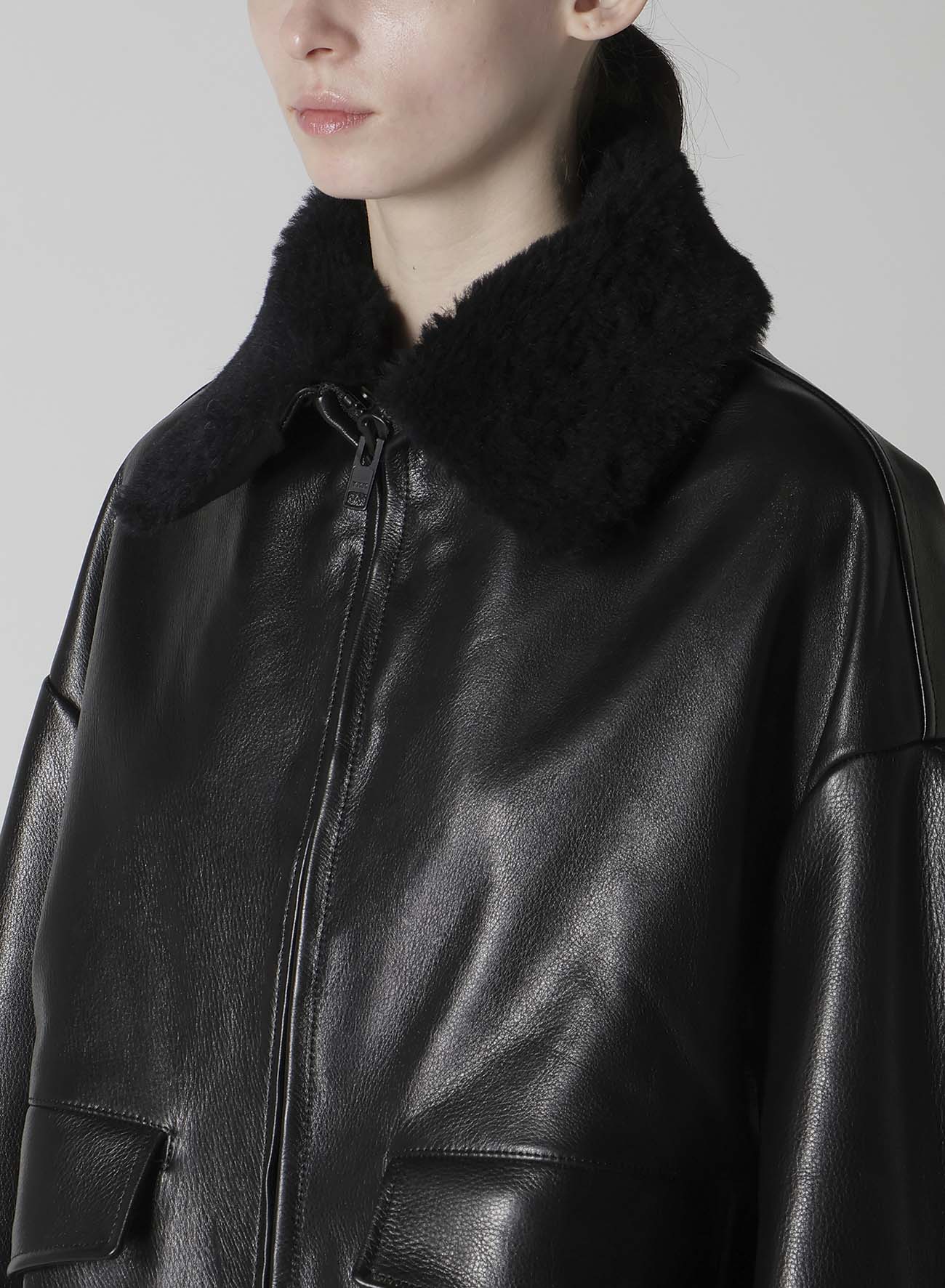 COW LEATER BLOUSON
