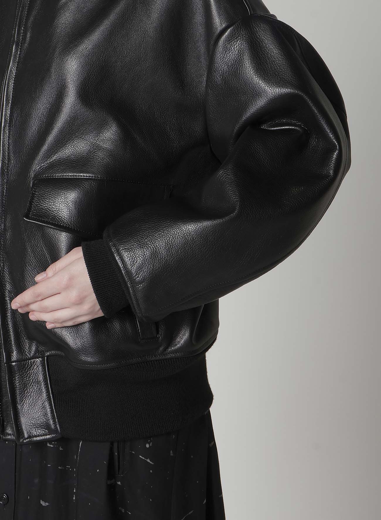 COW LEATER BLOUSON