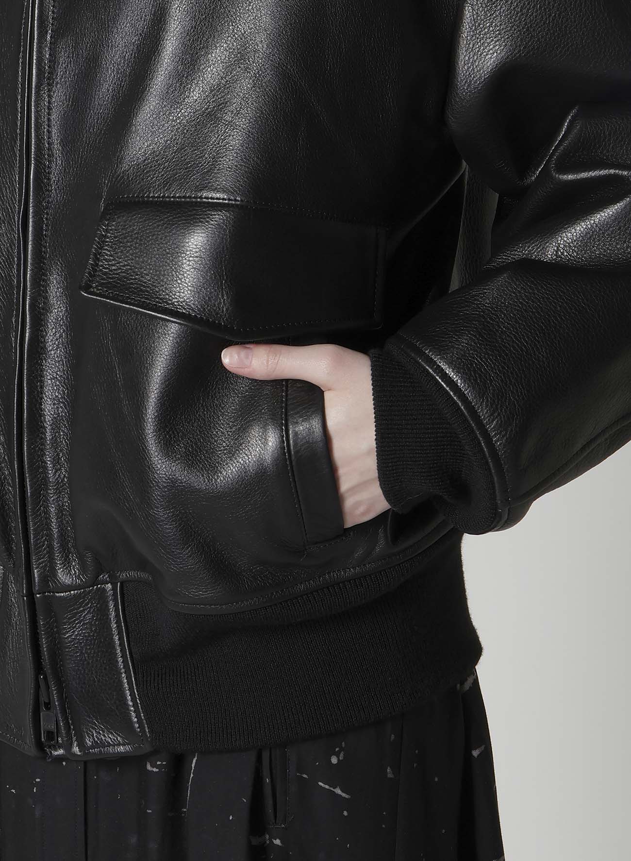 COW LEATER BLOUSON