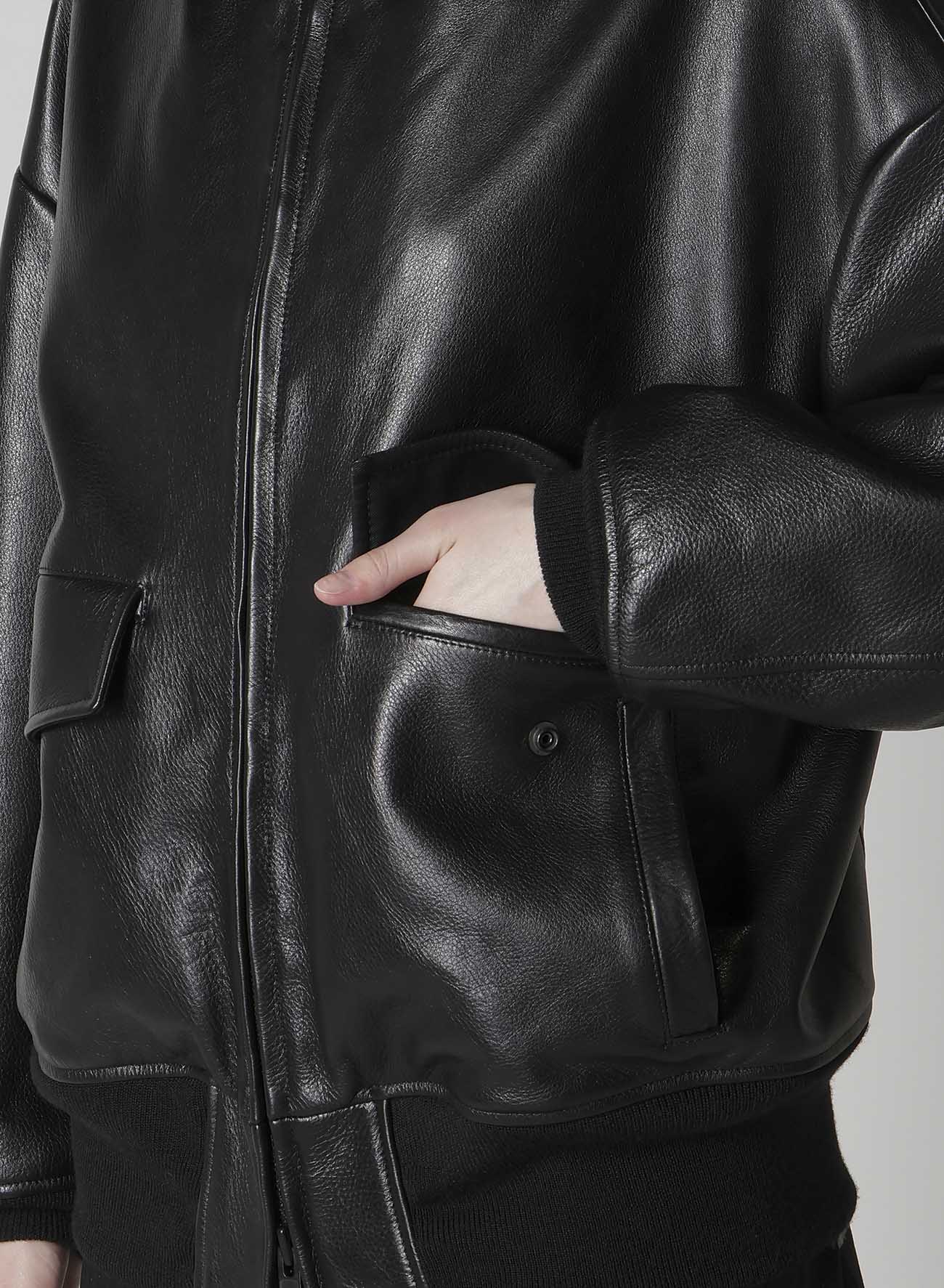 COW LEATER BLOUSON