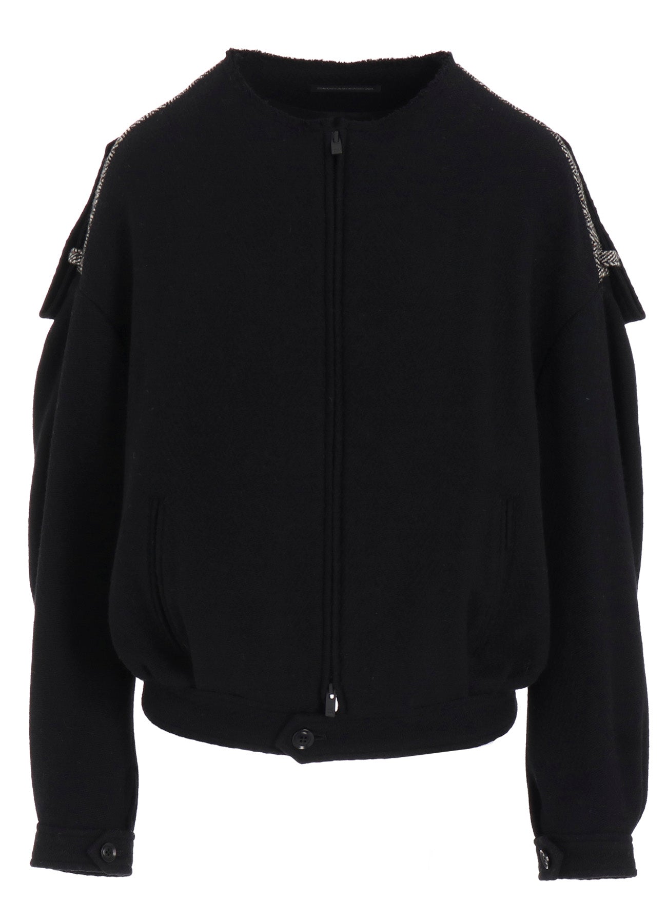 BIG HERRINGBONE COLLAR LESS BLOUSON