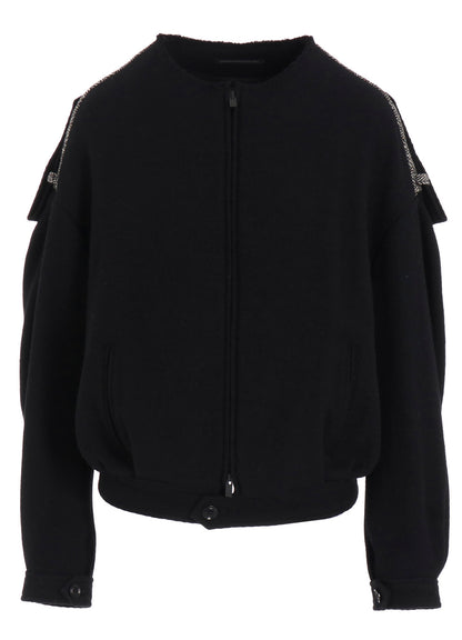 BIG HERRINGBONE COLLAR LESS BLOUSON