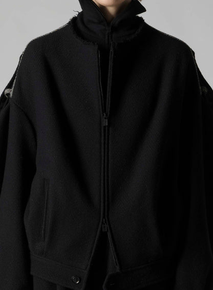 BIG HERRINGBONE COLLAR LESS BLOUSON