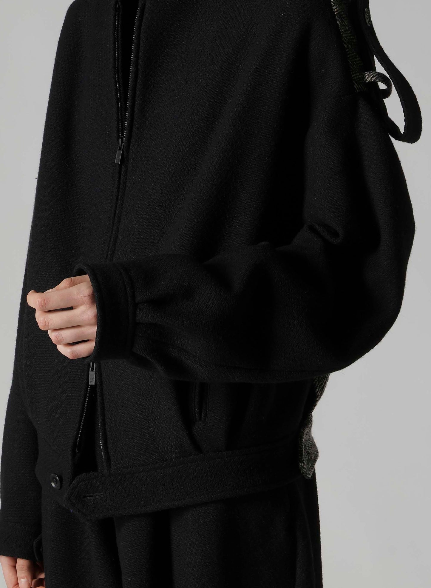 BIG HERRINGBONE COLLAR LESS BLOUSON