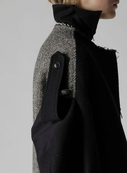 BIG HERRINGBONE COLLAR LESS BLOUSON