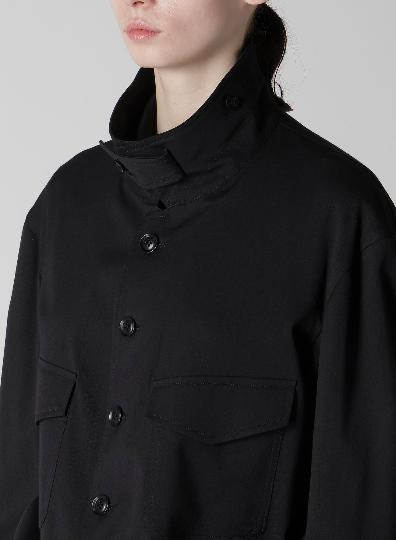 WOOL BREND TWILL SHIRT COLLAR BLOUSON