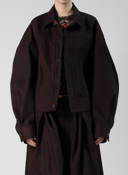 RED BACK SIDE DENIM JACKET