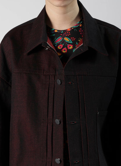 RED BACK SIDE DENIM JACKET