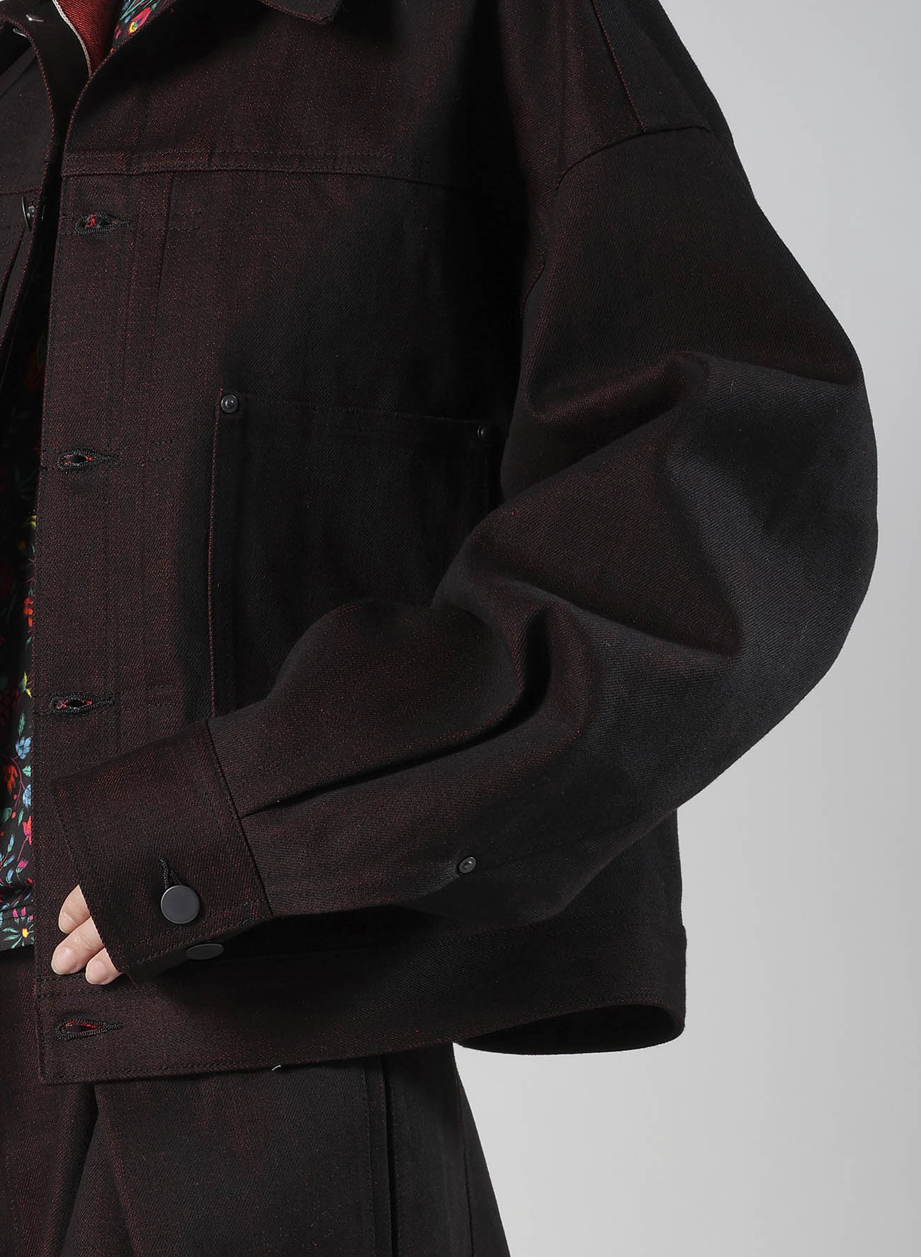 RED BACK SIDE DENIM JACKET