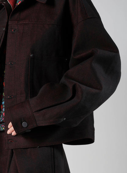 RED BACK SIDE DENIM JACKET