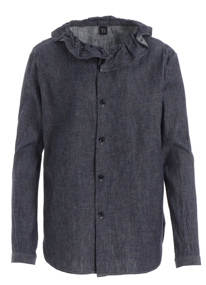 6OZ GATHER COLLAR DENIM SHIRT