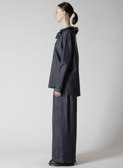 6OZ GATHER COLLAR DENIM SHIRT