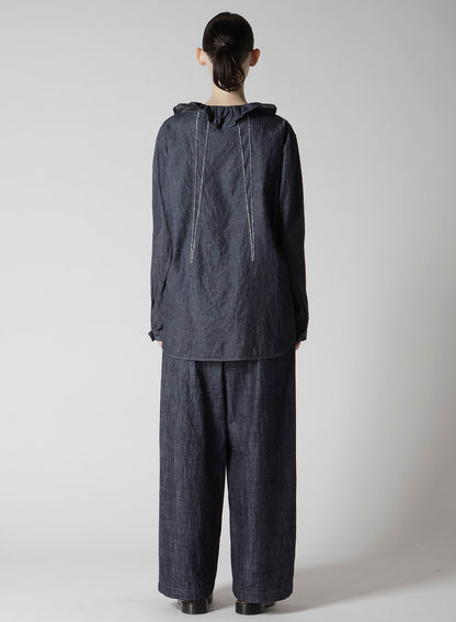 6OZ GATHER COLLAR DENIM SHIRT