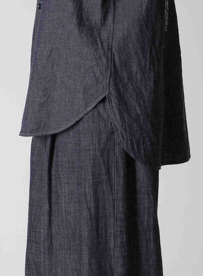 6OZ GATHER COLLAR DENIM SHIRT