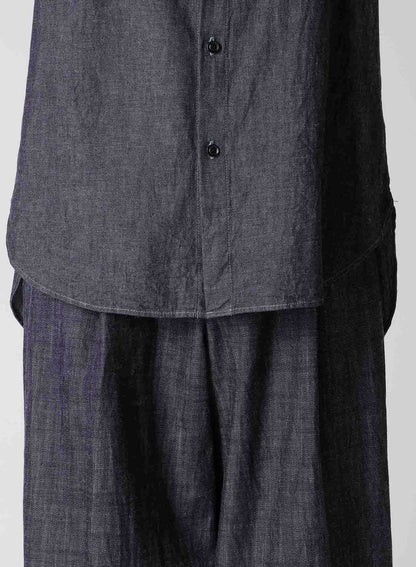 6OZ GATHER COLLAR DENIM SHIRT