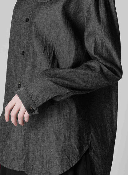 6OZ GATHER COLLAR DENIM SHIRT