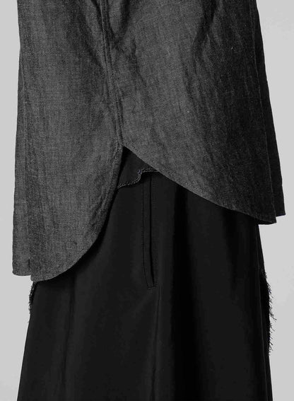 6OZ GATHER COLLAR DENIM SHIRT