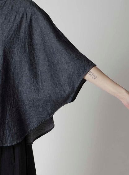 6OZ STAND COLLAR BLOUSE