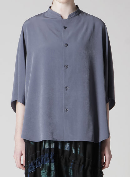 CREPE de CHINE STAND CAPE BLOUSE