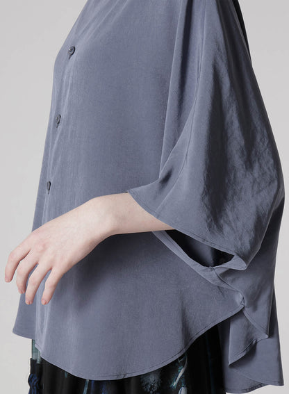 CREPE de CHINE STAND CAPE BLOUSE