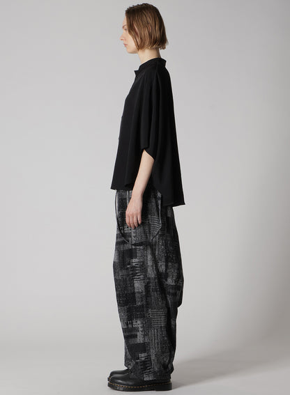 CREPE de CHINE STAND CAPE BLOUSE