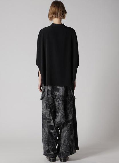 CREPE de CHINE STAND CAPE BLOUSE