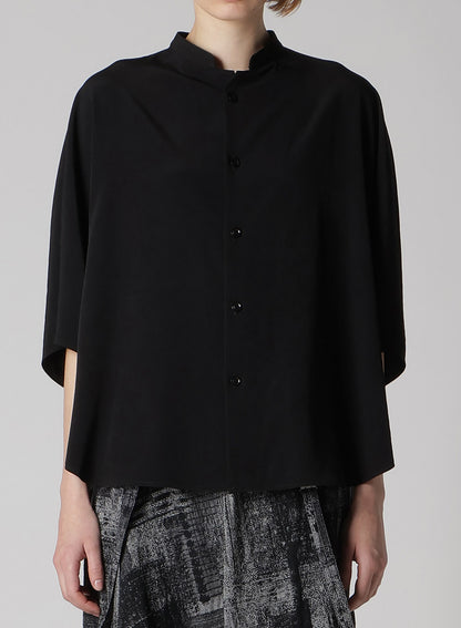 CREPE de CHINE STAND CAPE BLOUSE