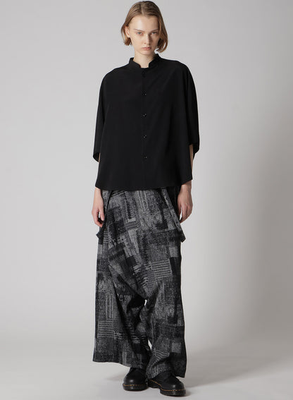CREPE de CHINE STAND CAPE BLOUSE