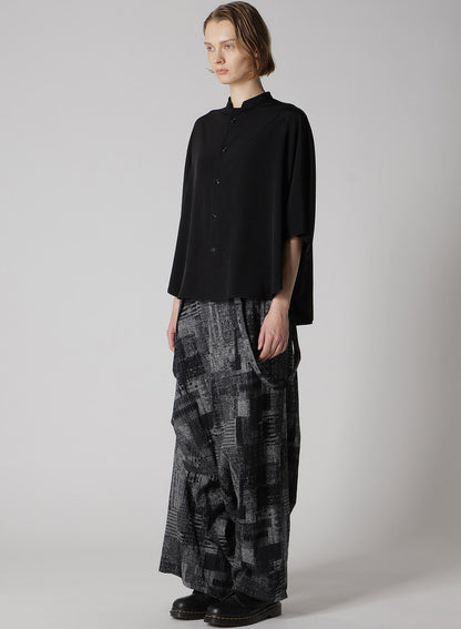 CREPE de CHINE STAND CAPE BLOUSE