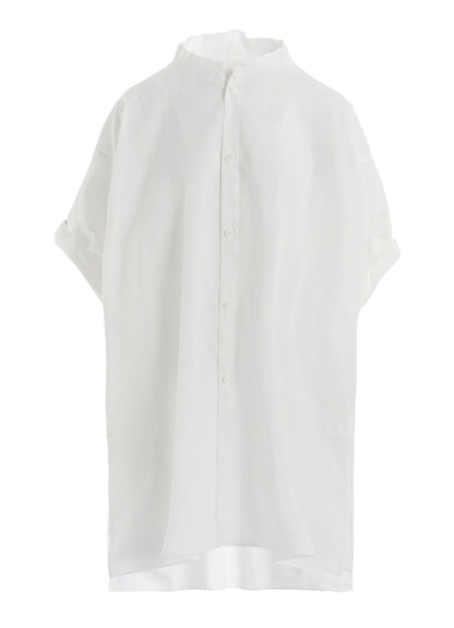 COTTON LAWN ROLLED-UP HALF SLEEVE BLOUSE