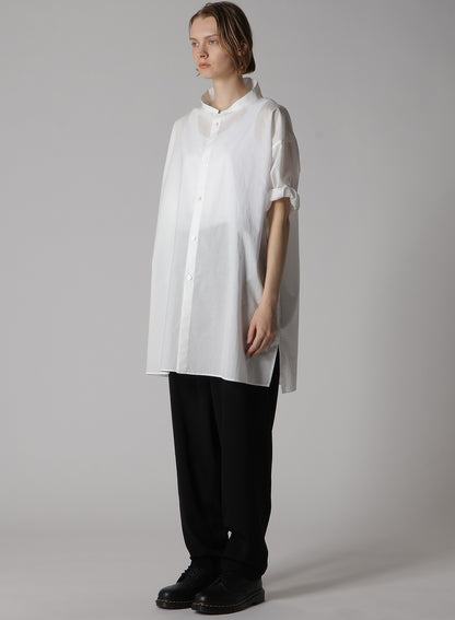 COTTON LAWN ROLLED-UP HALF SLEEVE BLOUSE