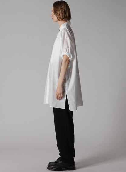 COTTON LAWN ROLLED-UP HALF SLEEVE BLOUSE