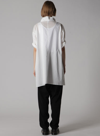 COTTON LAWN ROLLED-UP HALF SLEEVE BLOUSE